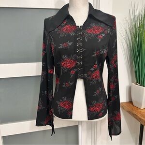 KILLSTAR Pandora Fatale Pointy Collar Top SZ S Fairy Grunge Gift W/Purchase NWT